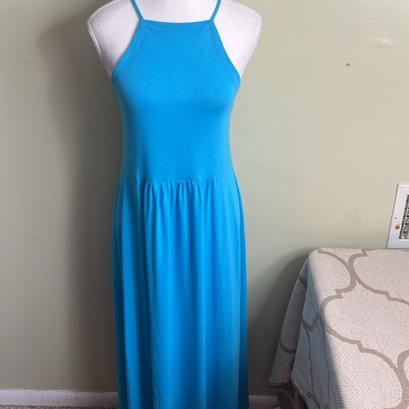 Lou & Grey Vibrant Blue Crisscross straps back maxi/ midi dress, size small - Picture 8 of 13